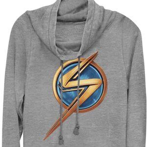 MARVEL Ms Logo Medium Cowl Neck L/S Knit Top T-Shirt Gray Chest:37" Womens NEW